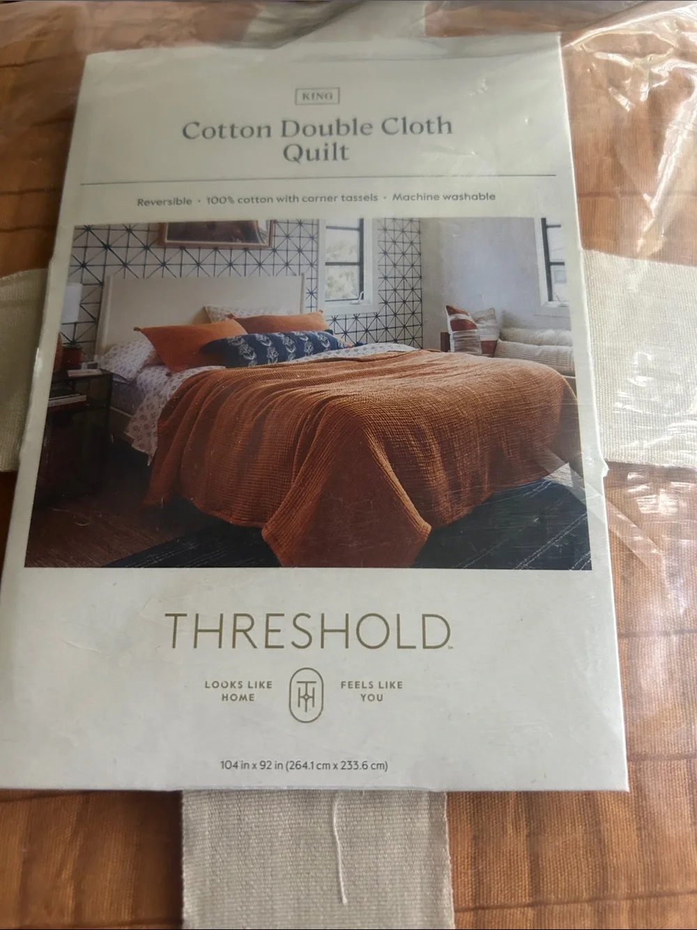 Threshold King Cotton Double Cloth Quilt - Mustard